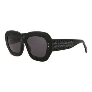 Alaia Womens Square/Rectangle Black Black Grey Fashion Designer Eyewear